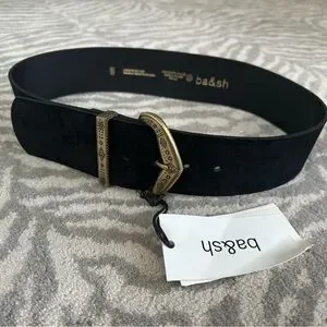 ba&sh | Accessories | Bash Black Belt With Gold Buckle  display picture 2